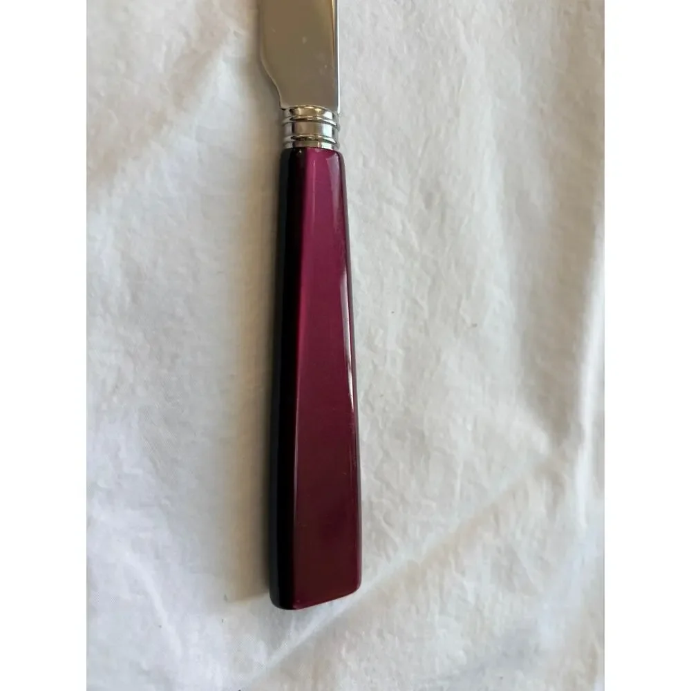 NEW Sabre Paris Icône Aubergine Dinner Knife 18/10 Stainless Acrylic